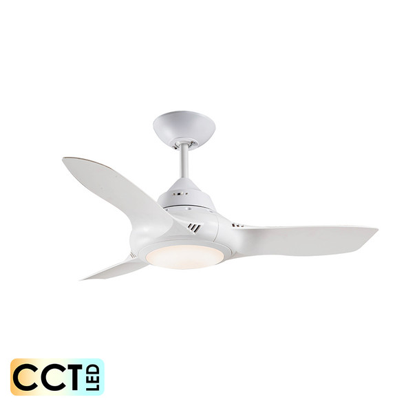 Deka EVO-2 90cm White Plastic Indoor/Outdoor Ceiling Fan & LED Light