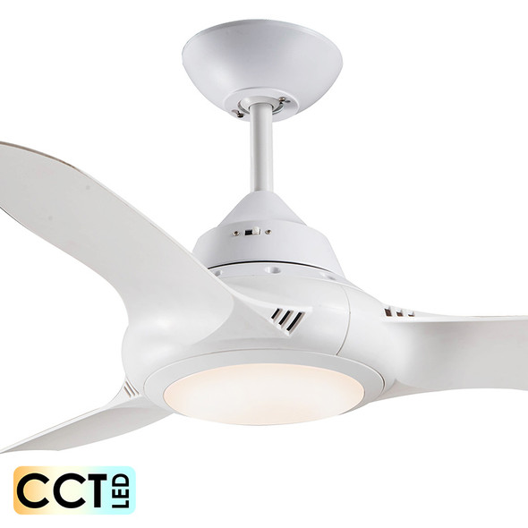 Deka EVO-2 90cm White Plastic Indoor/Outdoor Ceiling Fan & LED Light