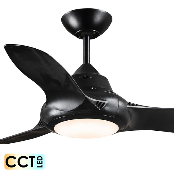 Deka EVO-2 90cm Black Plastic Indoor/Outdoor Ceiling Fan & LED Light