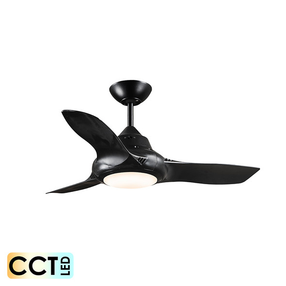 Deka EVO-2 90cm Black Plastic Indoor/Outdoor Ceiling Fan & LED Light