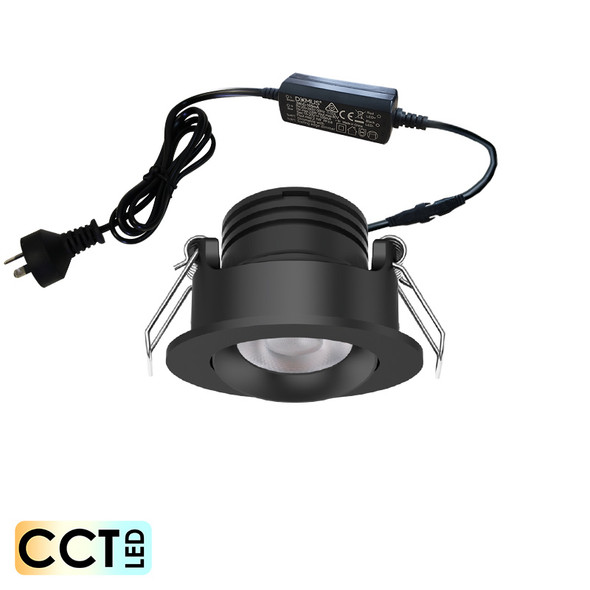 Domus Pico-3 3w CCT LED Mini Niche Down Light Gimble Black