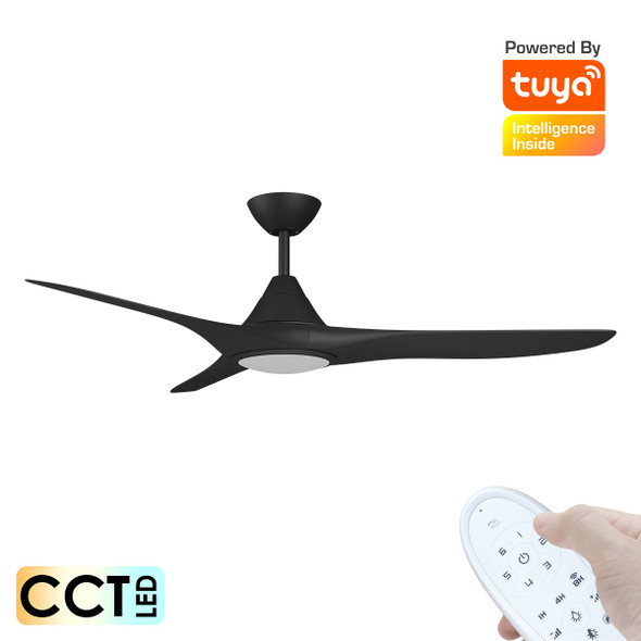 Calibo CloudFan Smart DC Motor 122cm Black LED Light & Remote Ceiling Fan