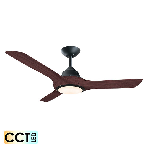 Deka EVO-2 127cm Black/Walnut Plastic Indoor/Outdoor Ceiling Fan & LED Light