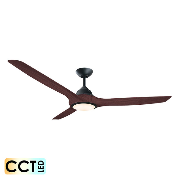 Deka EVO-2 147cm Black/Walnut Plastic Indoor/Outdoor Ceiling Fan & LED Light