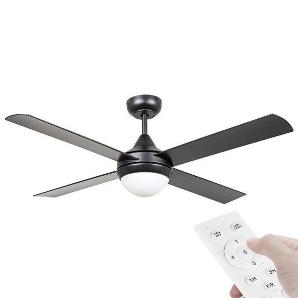 Eglo Stradbroke DC Motor 122cm Black & Remote Ceiling Fan & E27 Light