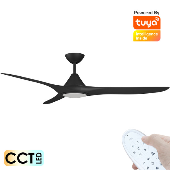 Calibo CloudFan Smart DC Motor 183cm Black LED Light & Remote Ceiling Fan