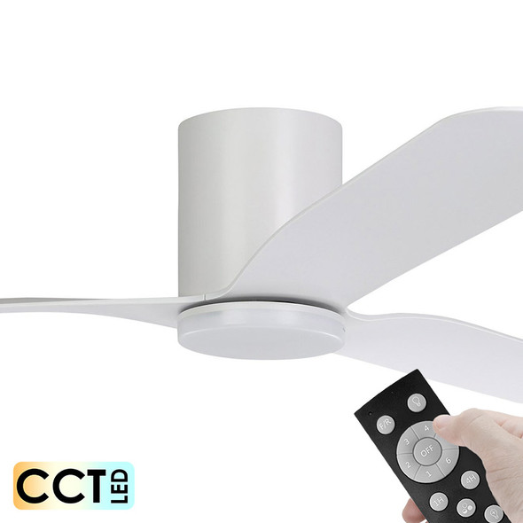 Eglo Iluka Hugger DC Motor 152cm White LED Light & Remote Ceiling Fan