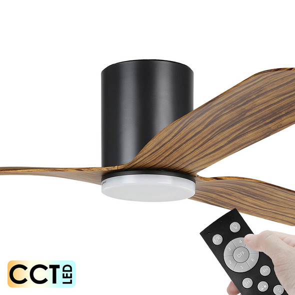 Eglo Iluka Hugger DC Motor 152cm Black/Rustic LED Light & Remote Ceiling Fan