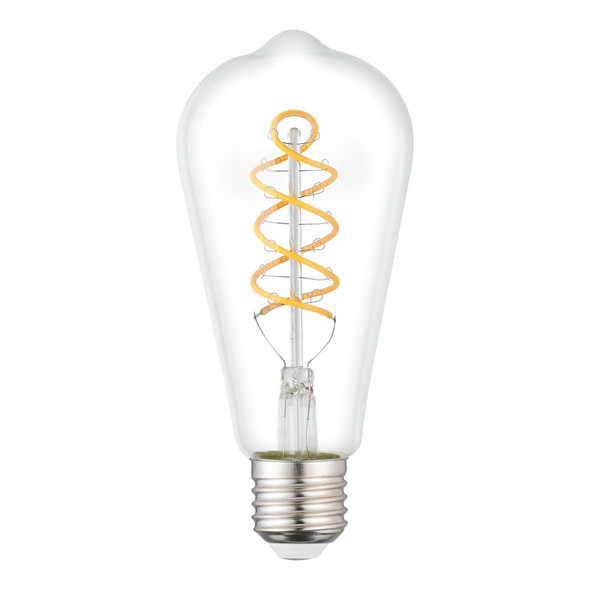 Eglo 7.3w E27 LED Spiral Filament ST64 Pear Clear 2700K Warm