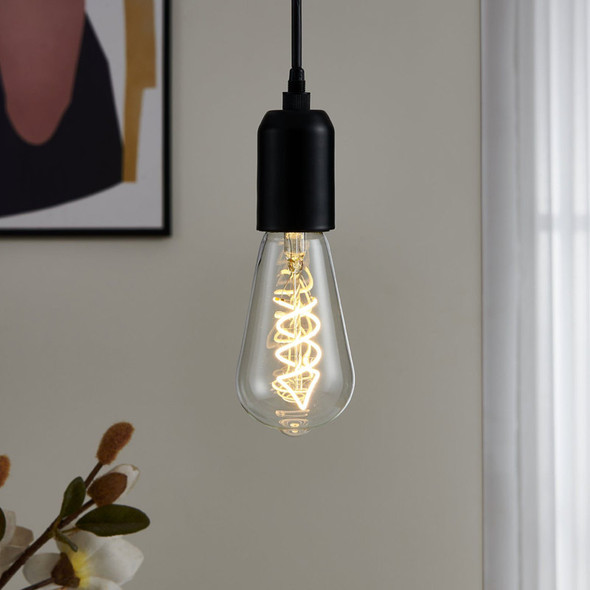 Eglo 7.3w E27 LED Spiral Filament ST64 Pear Clear 2700K Warm