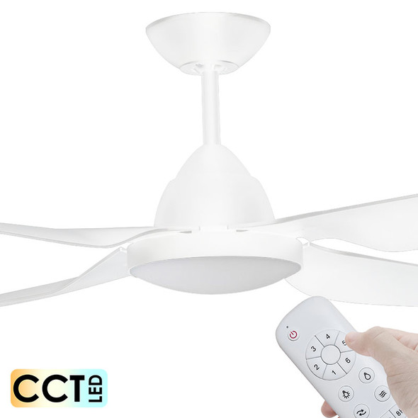 Deka Rondo DC Motor 145cm White & White With CCT LED Light Ceiling Fan