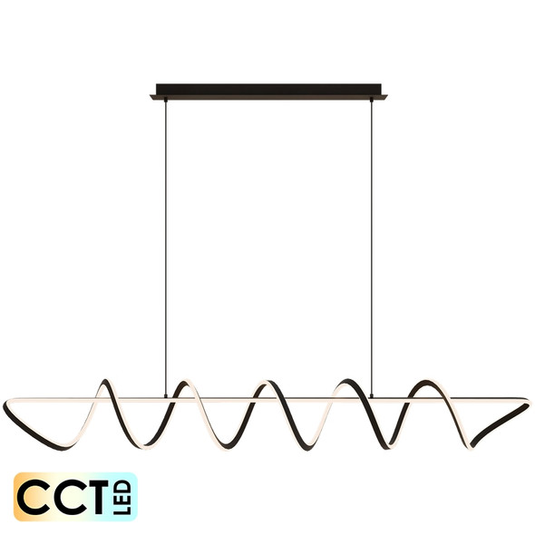 Calibo Bulbul 200cm 110w CCT LED Black Spiral Hanging Pendant