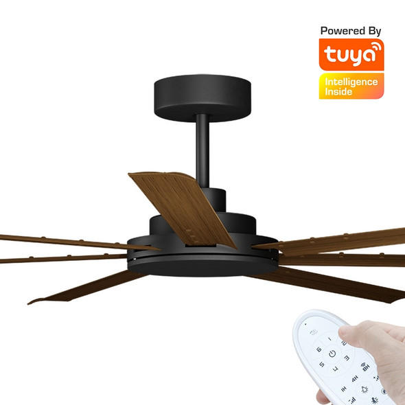 Calibo Alula Smart DC Ceiling Fan 203cm Black With Koa & Remote
