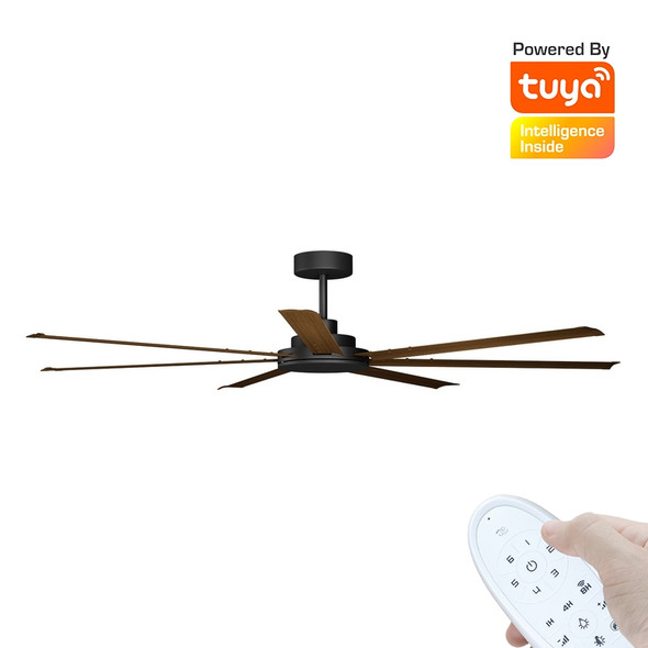 Calibo Alula Smart DC Ceiling Fan 203cm Black With Koa & Remote