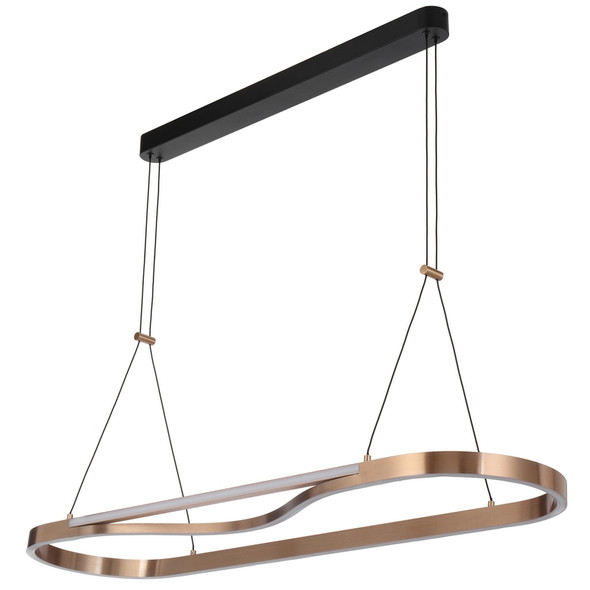 Telbix Ostrom Rectangle 108cm 45w LED Gold Hanging Pendant