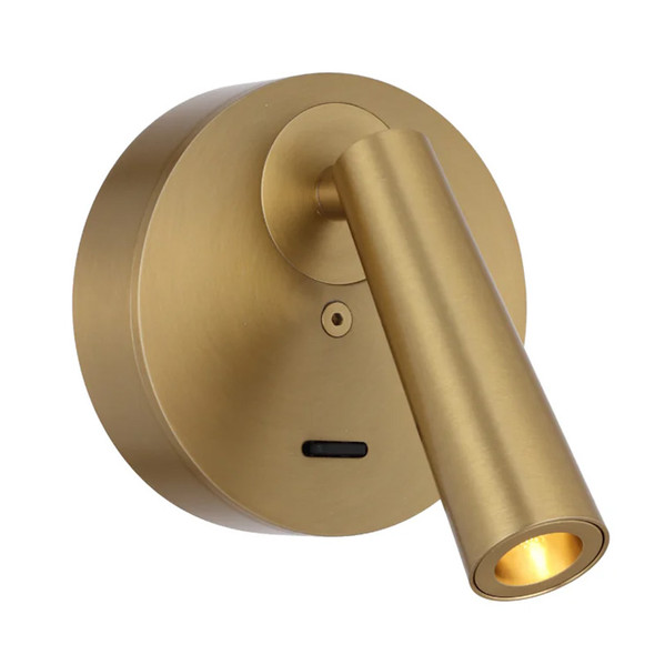 Telbix Lodan 1lt LED Spotlight With Switch Brass