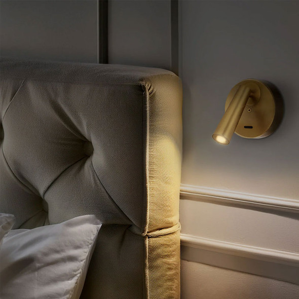 Telbix Lodan 1lt LED Spotlight With Switch Brass