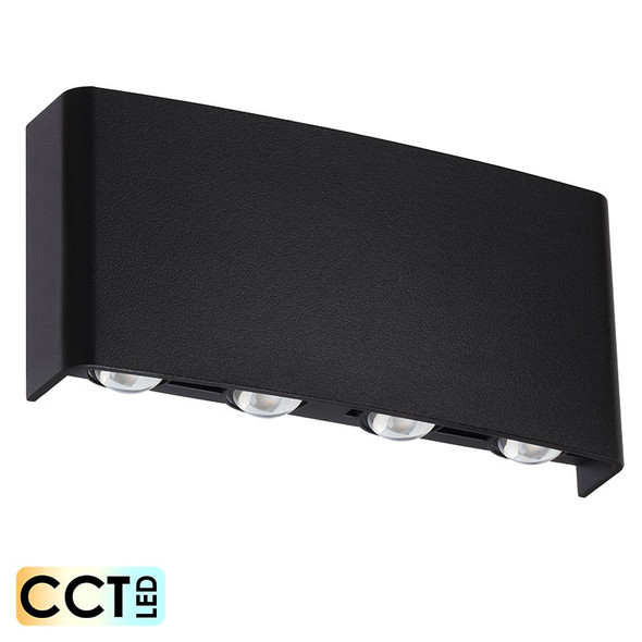 Telbix Eyvor 8w CCT LED Black Exterior Wall Up/Down
