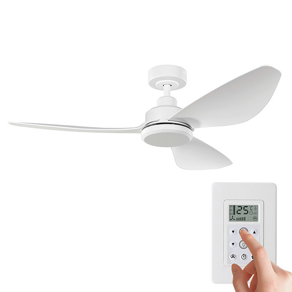 Eglo Torquay DC Motor 122cm White & Wall Control Bundle Ceiling Fan