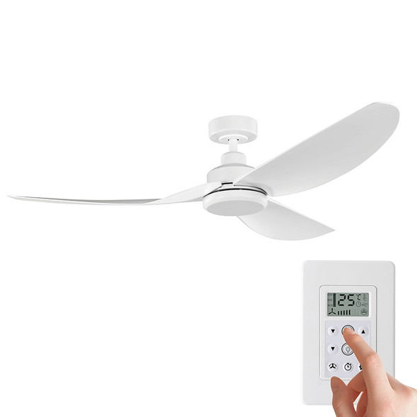 Eglo Torquay DC Motor 142cm White & Wall Control Bundle Ceiling Fan