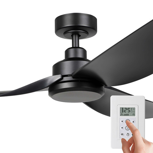 Eglo Torquay DC Motor 142cm Black & Wall Control Bundle Ceiling Fan