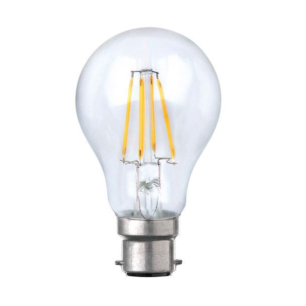 Plusrite 8w B22 LED Clear A60 GLS 2700K Warm White