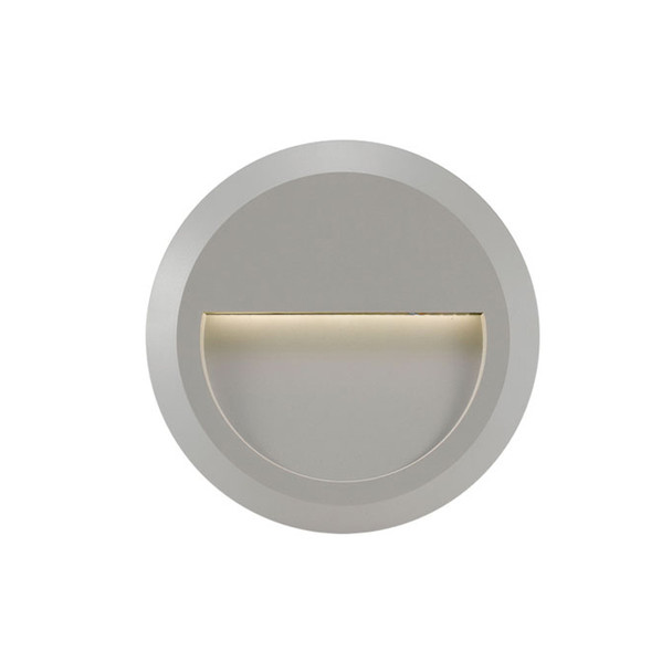 Telbix Prima Round LED Exterior Wall Light Silver