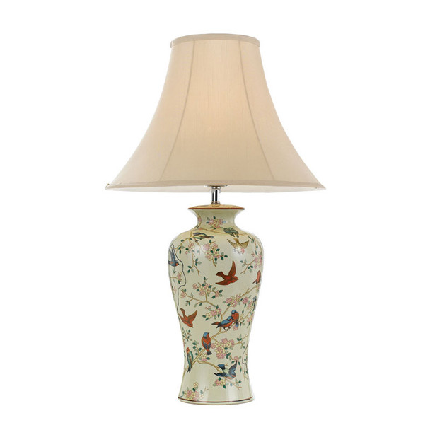 Telbix Shibo Floral Pattern & Cream Table Lamp