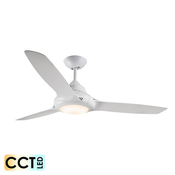 Deka EVO-2 127cm White Plastic Indoor/Outdoor Ceiling Fan & LED Light