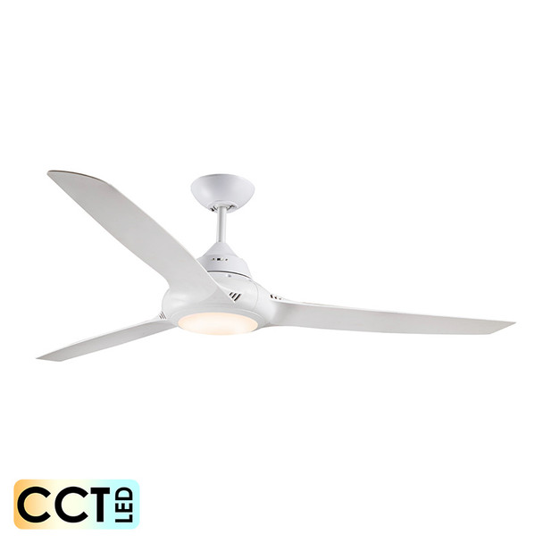 Deka EVO-2 147cm White Plastic Indoor/Outdoor Ceiling Fan & LED Light