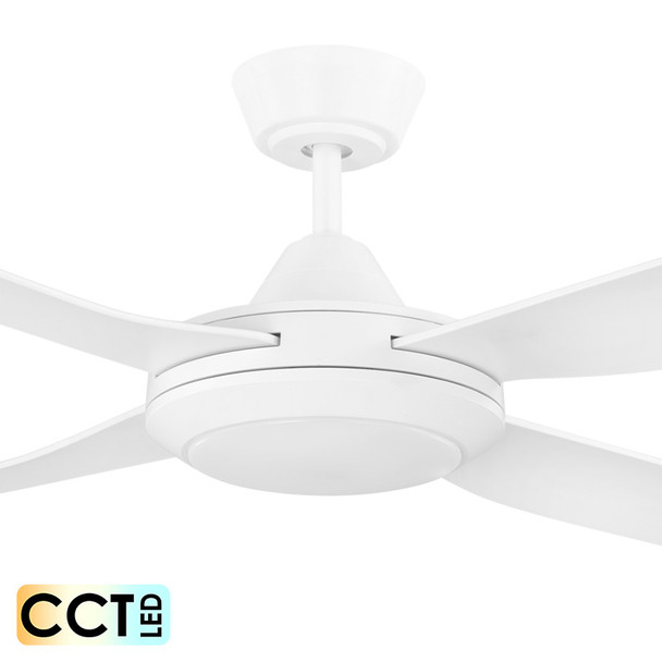 Eglo Bondi 122cm White Plastic Indoor/Outdoor Ceiling Fan & LED Light