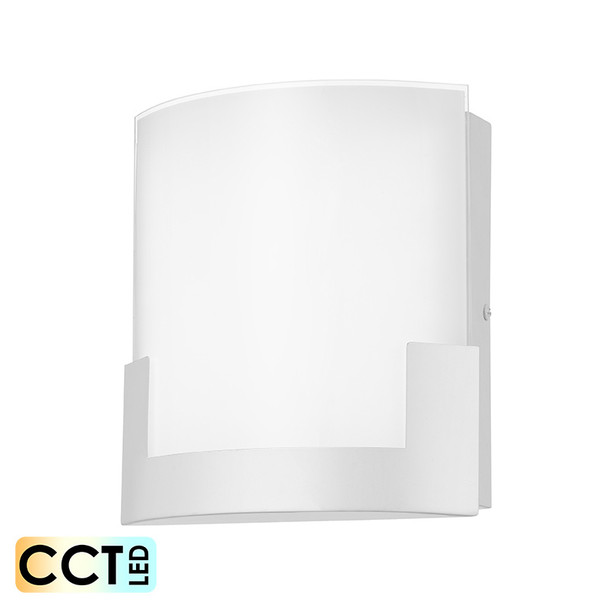 Telbix Solita 20 12w Frost Glass CCT LED Wall Light White