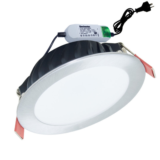 Envirostar Flat 100 12w 3000K LED Down Light Nickel