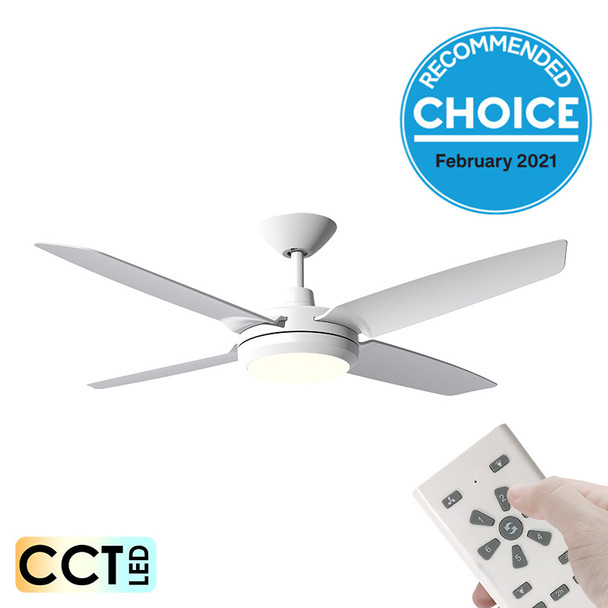 Airborne Enviro DC Motor 132cm White LED Light & Remote Ceiling Fan