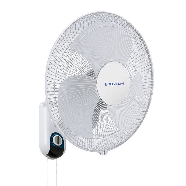 Breeze King 40cm White Wall Fan With Pull Cord