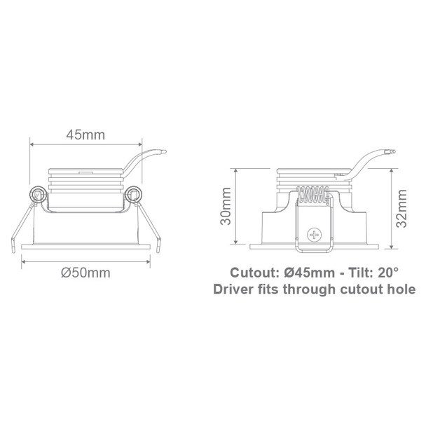 Domus Pico-3 3w CCT LED Mini Niche Down Light Gimble White