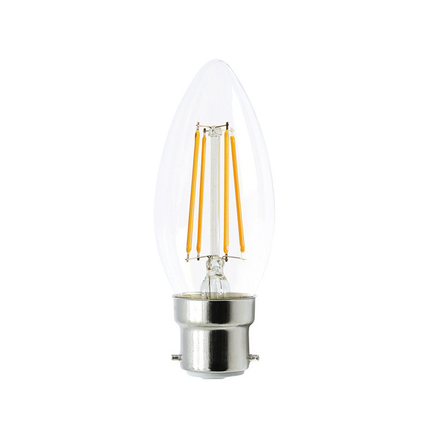 CLA 4w B22 LED DIMMABLE Clear Candle 2700K Warm White