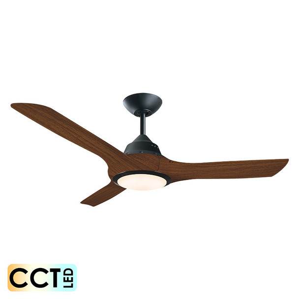 Deka EVO-2 127cm Black/Koa Plastic Indoor/Outdoor Ceiling Fan & LED Light