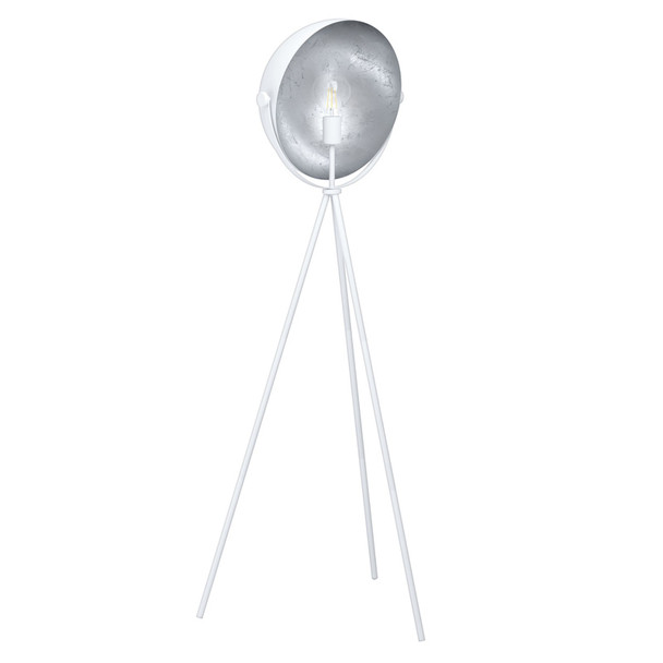 Eglo Darnius White & Silver Tripod Floor Lamp