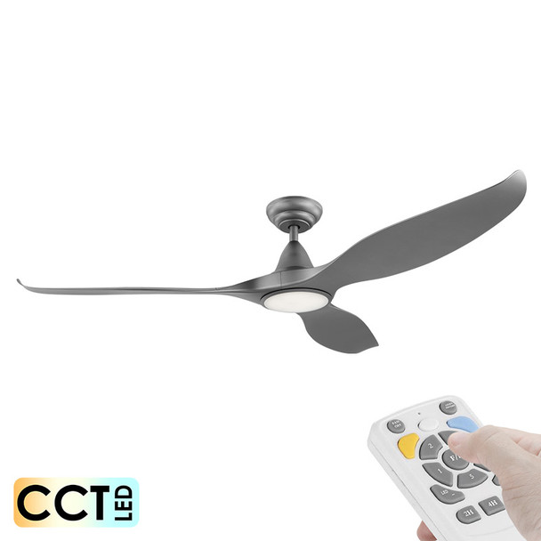 Eglo Noosa DC Motor 152cm Titanium LED Light & Remote Ceiling Fan