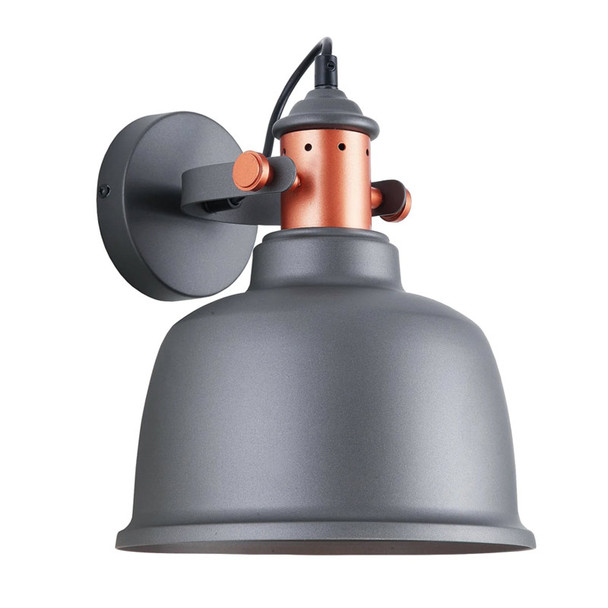 CLA Alta Grey & Copper Bell Dome Wall Light