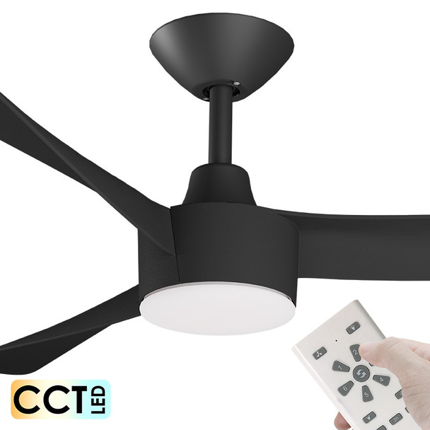 Calibo Turaco DC Motor 142cm Black LED Light & Remote Ceiling Fan