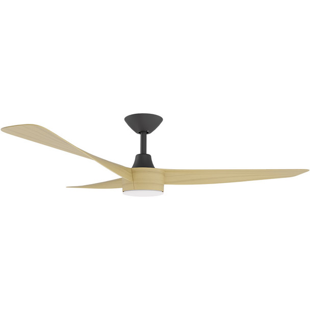 Calibo Turaco DC Motor 142cm Black/Bamboo LED Light & Remote Ceiling Fan