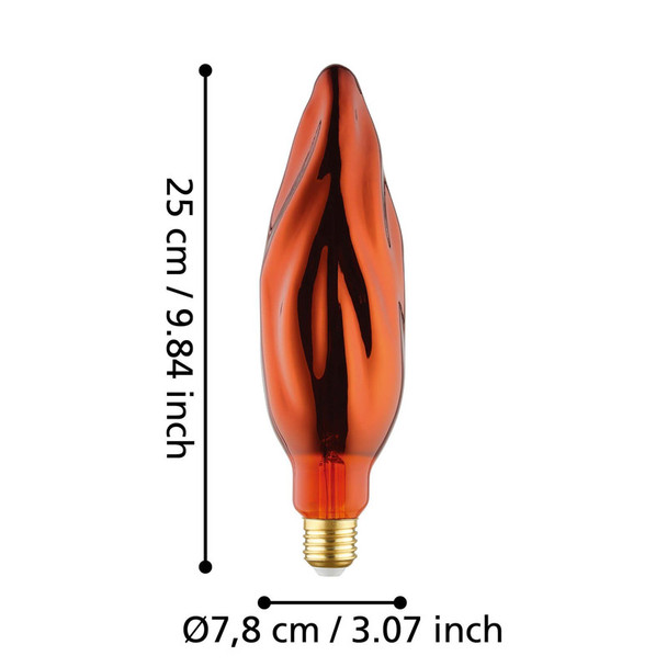 Eglo Large Filament 4w LED E27 CF78 Globe Copper