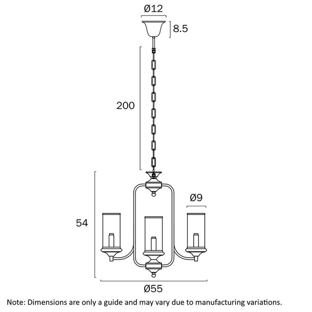 Telbix Velden 4 Light Copper & Clear Glass Hanging Pendant