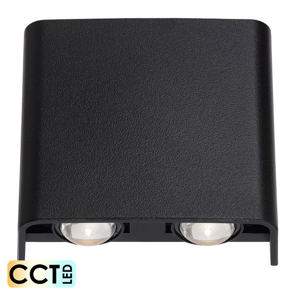 Telbix Eyvor 4w CCT LED Black Exterior Wall Up/Down