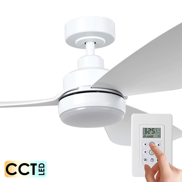 Eglo Torquay DC Motor 142cm White LED Light & Wall Control Bundle Ceiling Fan
