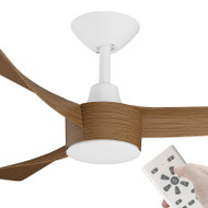 Calibo Turaco DC Motor 132cm White/Koa & Remote Ceiling Fan