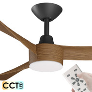 Calibo Turaco DC Motor 132cm Black/Koa LED Light & Remote Ceiling Fan