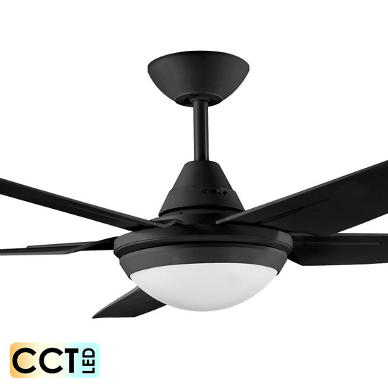 Deka Randle 130cm Black Plastic Indoor/Outdoor Ceiling Fan & CCT LED